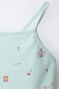 1-6 YEARS/ CIRCUS RUFFLE SWIMSUIT