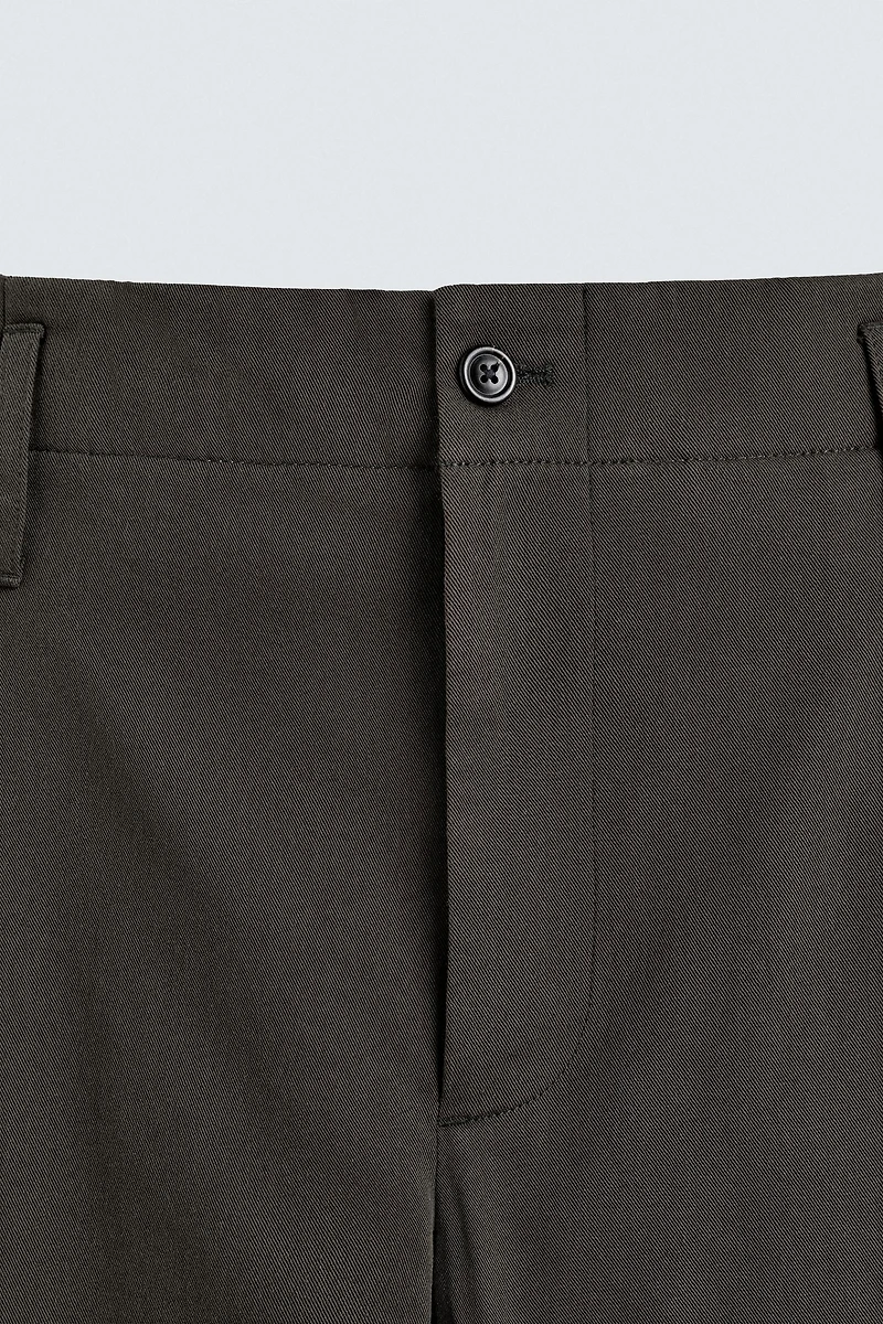 COTTON - VISCOSE PLEATED PANTS
