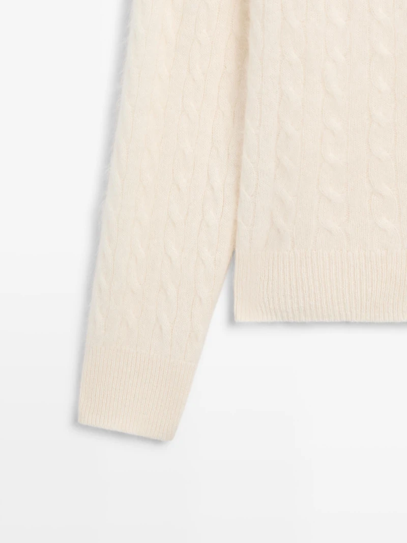 100% wool cable-knit cardigan