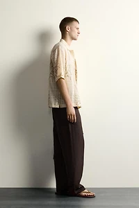 LEAF EMBROIDERED JACQUARD SHIRT