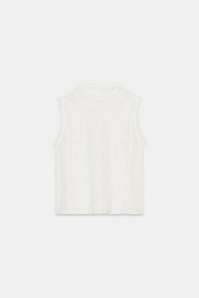 ZW COLLECTION EMBROIDERED SLEEVELESS TOP