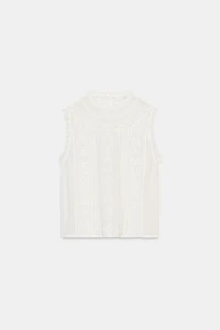 ZW COLLECTION EMBROIDERED SLEEVELESS TOP