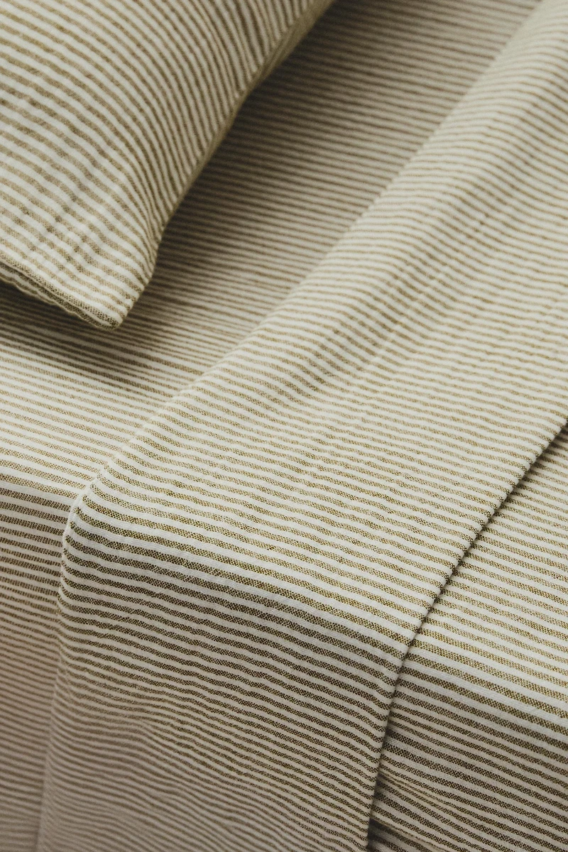CHILDREN'S STRIPED MUSLIN FLAT SHEET