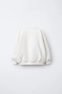 TEXT AND POLKA DOT PRINT SWEATSHIRT