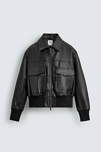 CROPPED FIT LEATHER JACKET