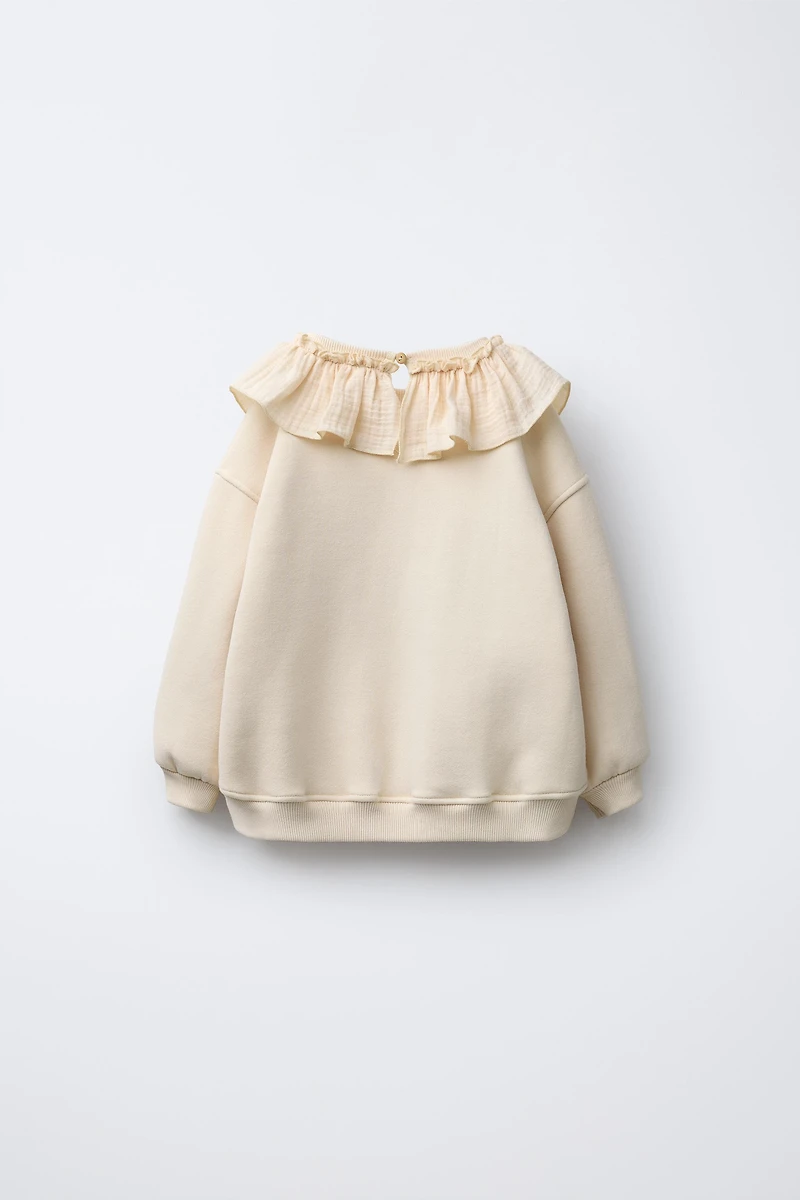 RUSTIC FRILL COLLAR SWEATSHIRT