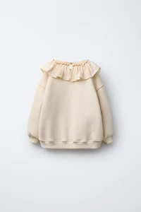 RUSTIC FRILL COLLAR SWEATSHIRT