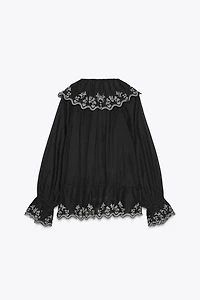 EMBROIDERED RUFFLED BLOUSE ZW COLLECTION