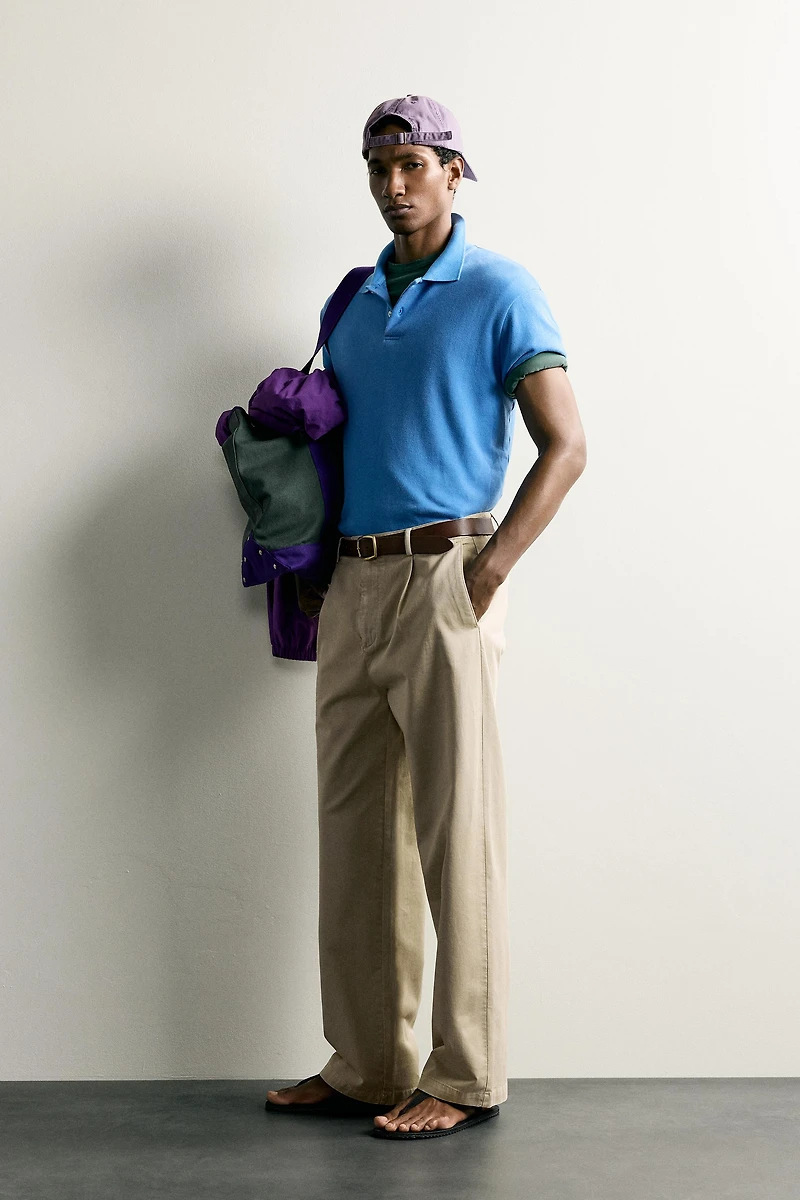 SHORT SLEEVE REGULAR FIT POLO SWEATSHIRT