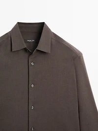Slim fit twill melange shirt