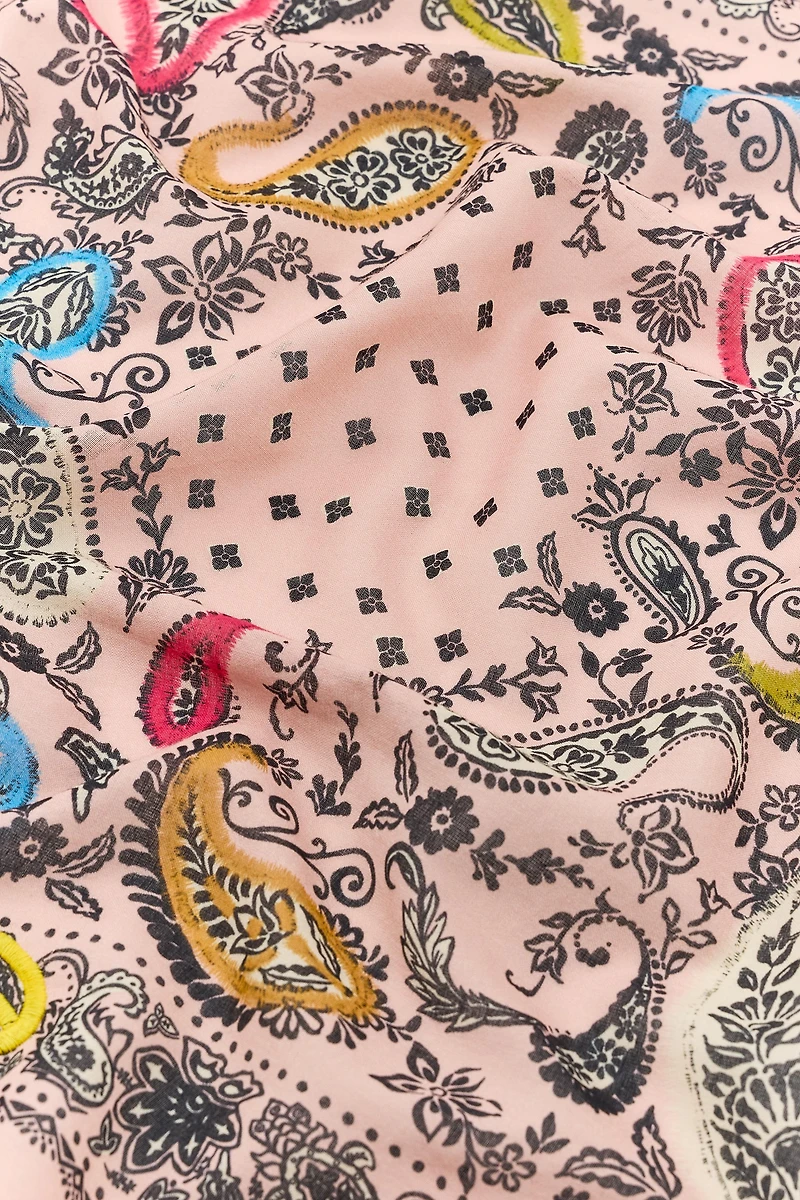 EMBROIDERED PRINTED BANDANA SCARF