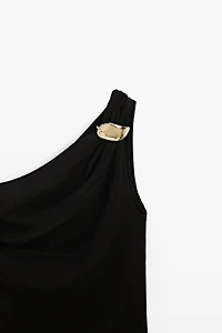 Asymmetric top with metal detail
