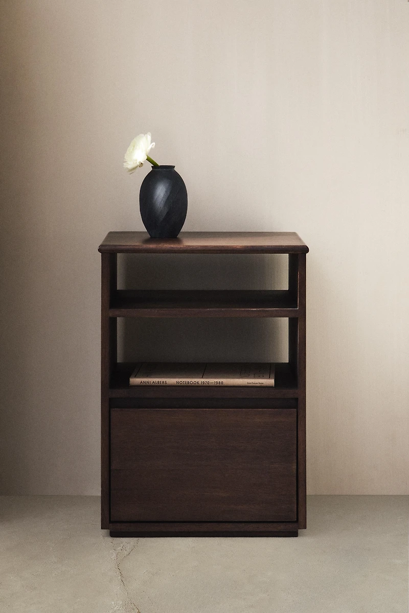 WOODEN BEDSIDE TABLE