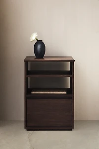 WOODEN BEDSIDE TABLE