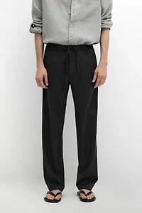 Relaxed fit 100% wool trousers