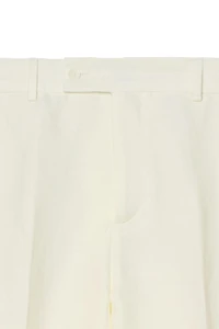 HERRINGBONE LINEN-WOOL RELAXED FIT SUIT PANTS
