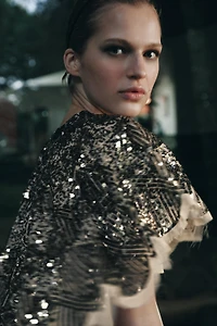 EMBROIDERED SEQUIN CAPE