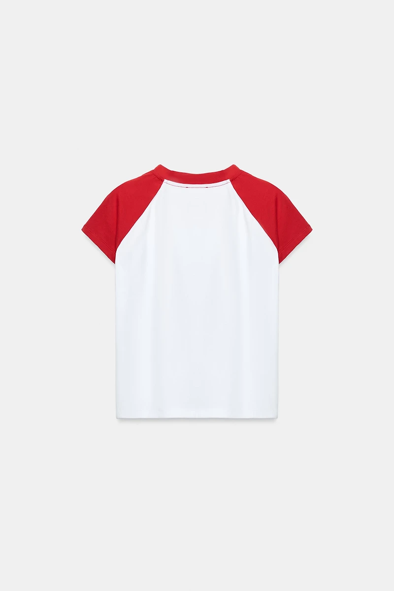 T-SHIRT À MANCHES RAGLAN ET BANDES LATÉRALES