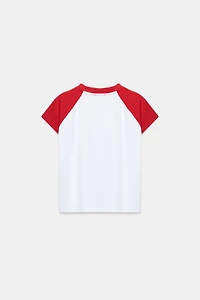 T-SHIRT À MANCHES RAGLAN ET BANDES LATÉRALES