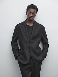 Wool blend suit blazer