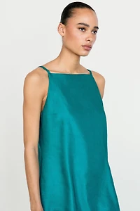 Linen blend mini dress