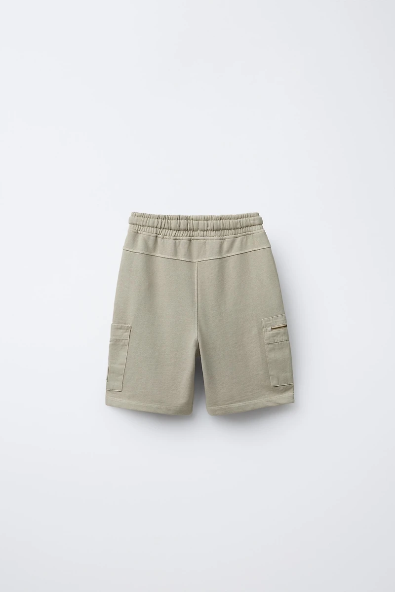 WASHED EFFECT CARGO SHORTS
