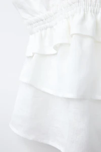 100% LINEN RUFFLED TOP