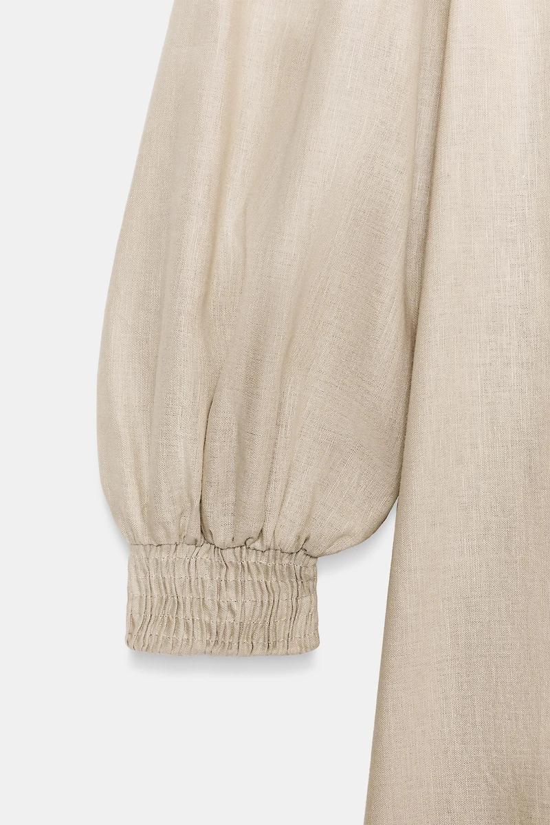 ZW COLLECTION LINEN BLEND MIDI DRESS