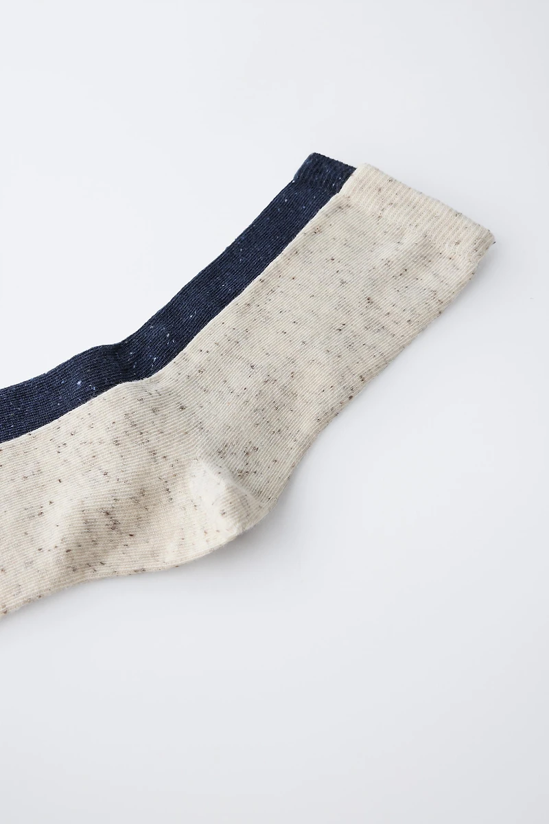 LOT DE DEUX PAIRES CHAUSSETTES MONTANTES BOTONATO