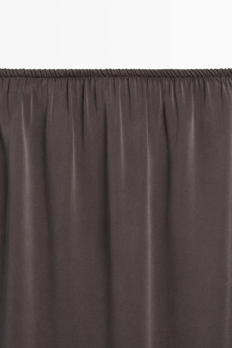 100% silk straight midi skirt