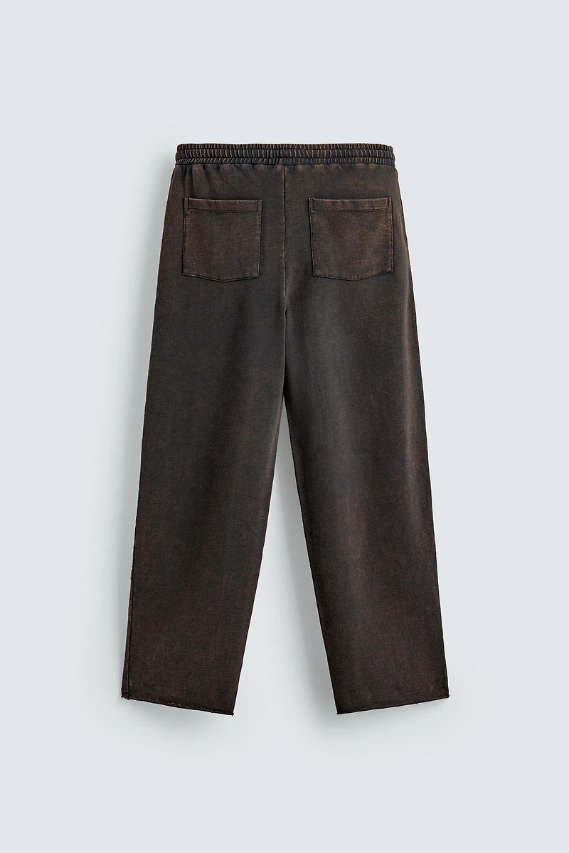 WASHED STRAIGHT FIT JOGGING PANTS