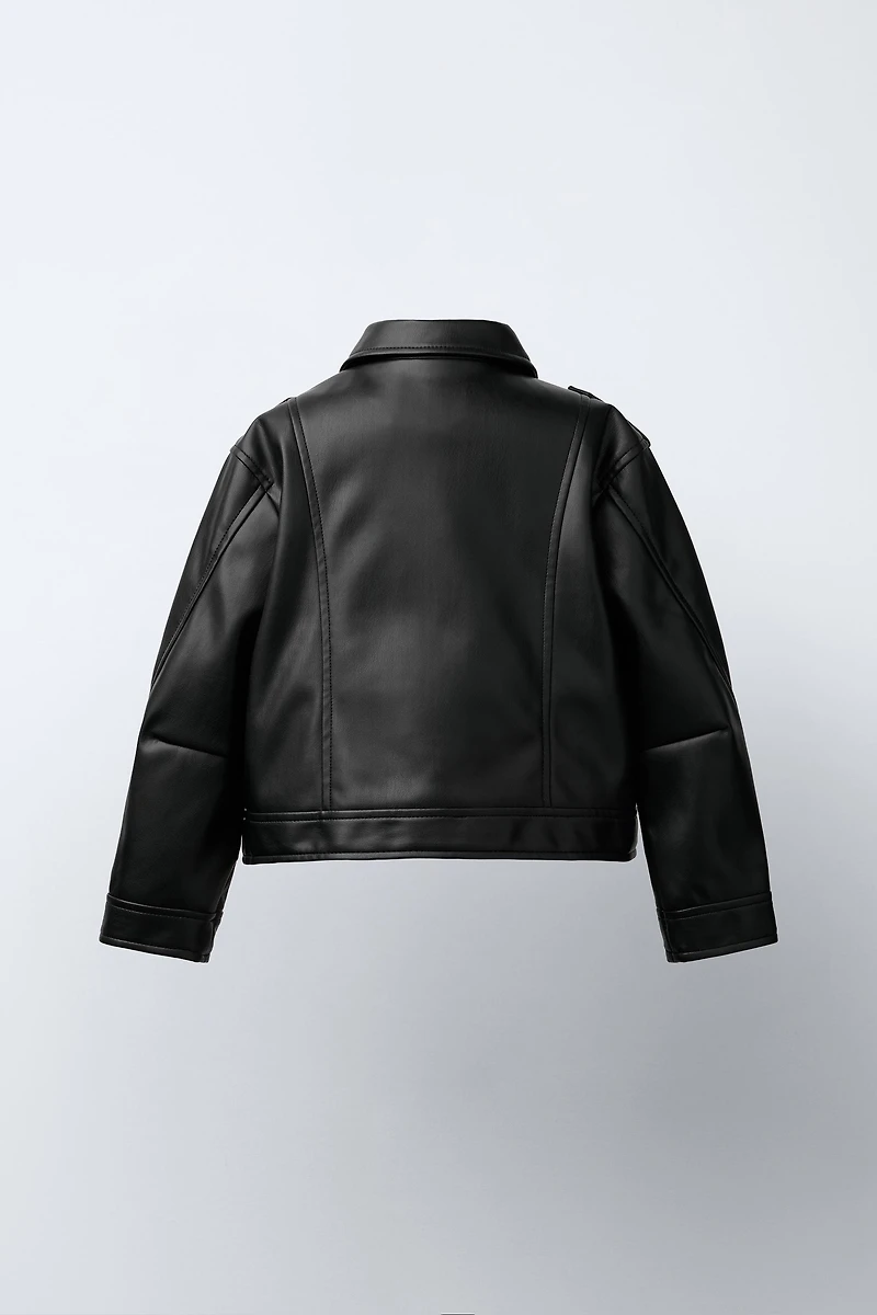 FAUX LEATHER BIKER JACKET