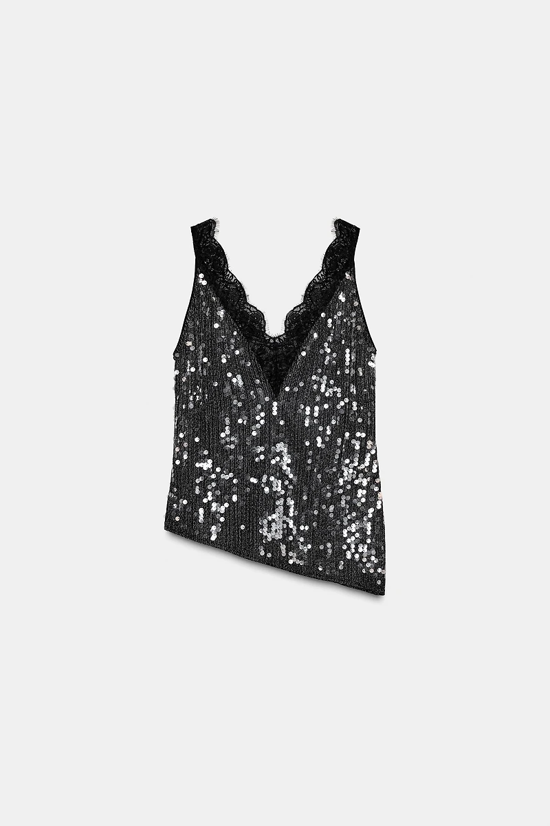 SEQUIN LACE TOP ZW COLLECTION
