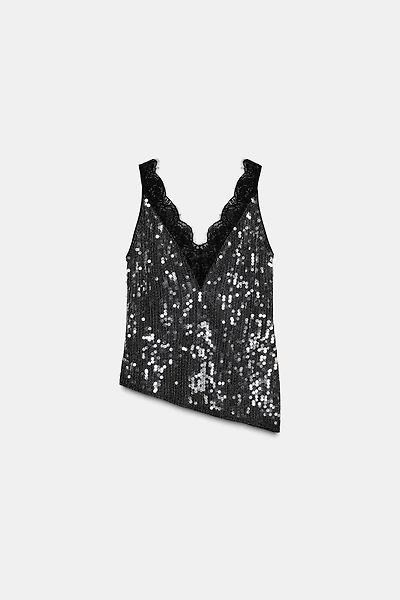 SEQUIN LACE TOP ZW COLLECTION