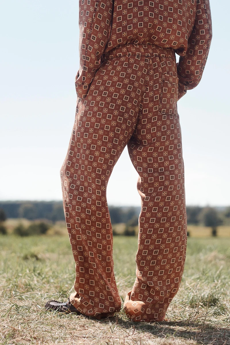 LIMITED EDITION 100% SILK PRINTED PANTS