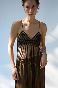 CROCHET FRINGED BRA