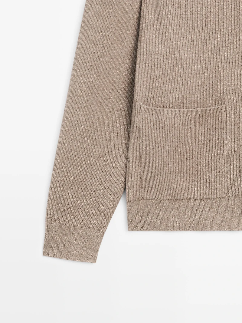 Cotton knit cardigan