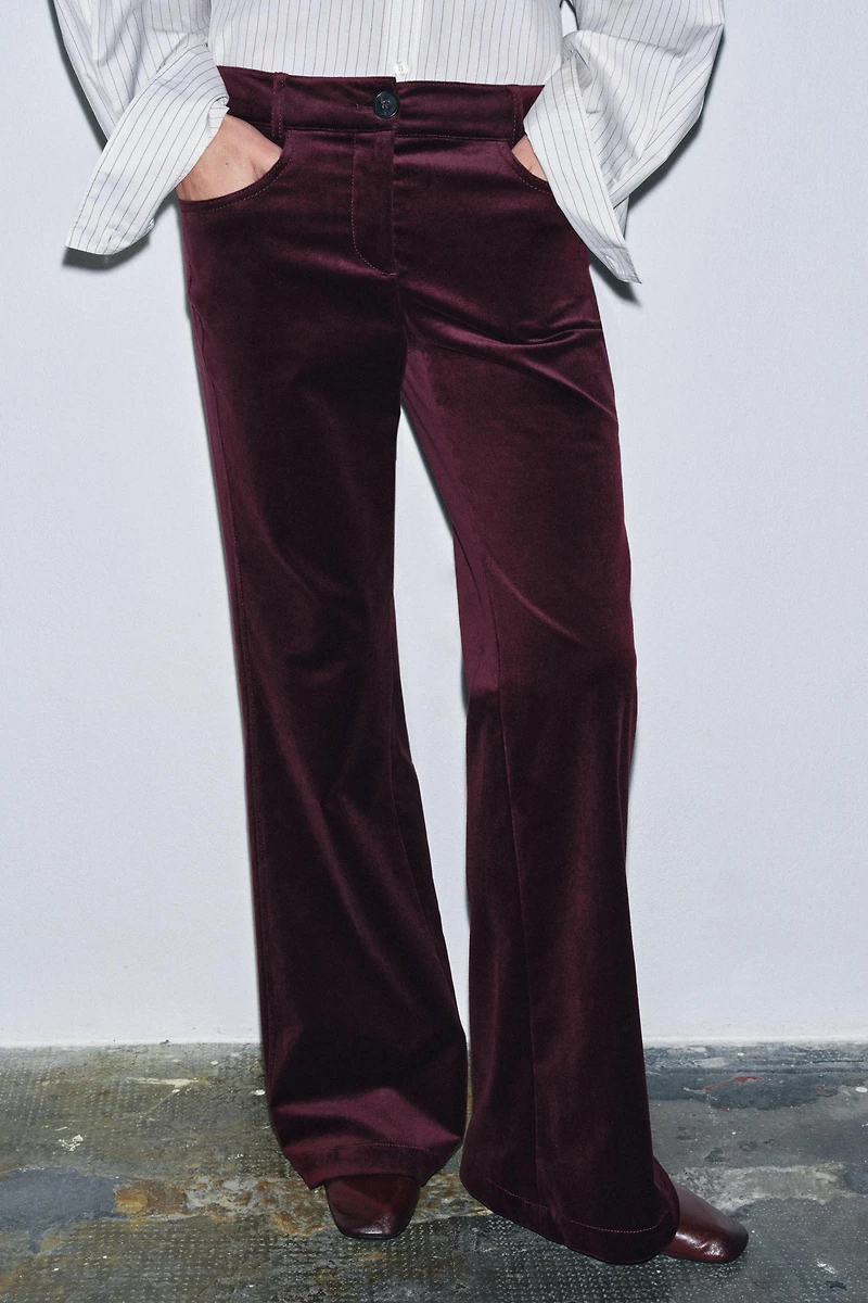 VELVET FLARE PANTS ZW COLLECTION