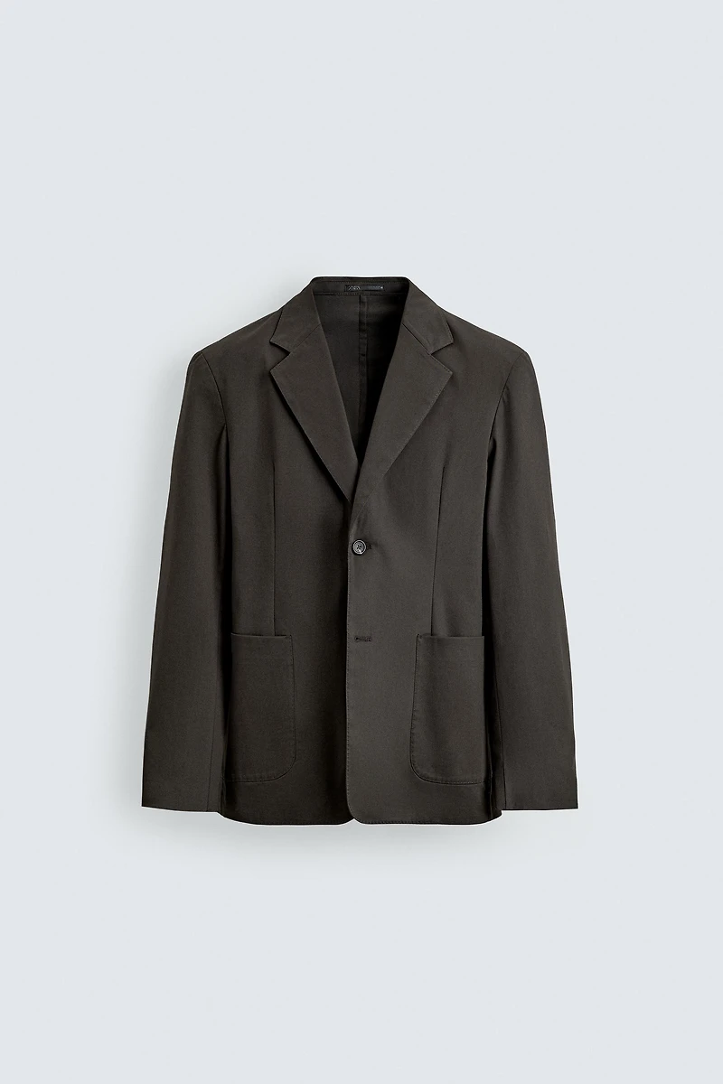 RELAXED FIT COTTON BLEND SUIT JACKET