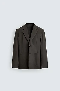 RELAXED FIT COTTON BLEND SUIT JACKET