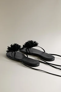 FLORAL LEATHER SANDALS
