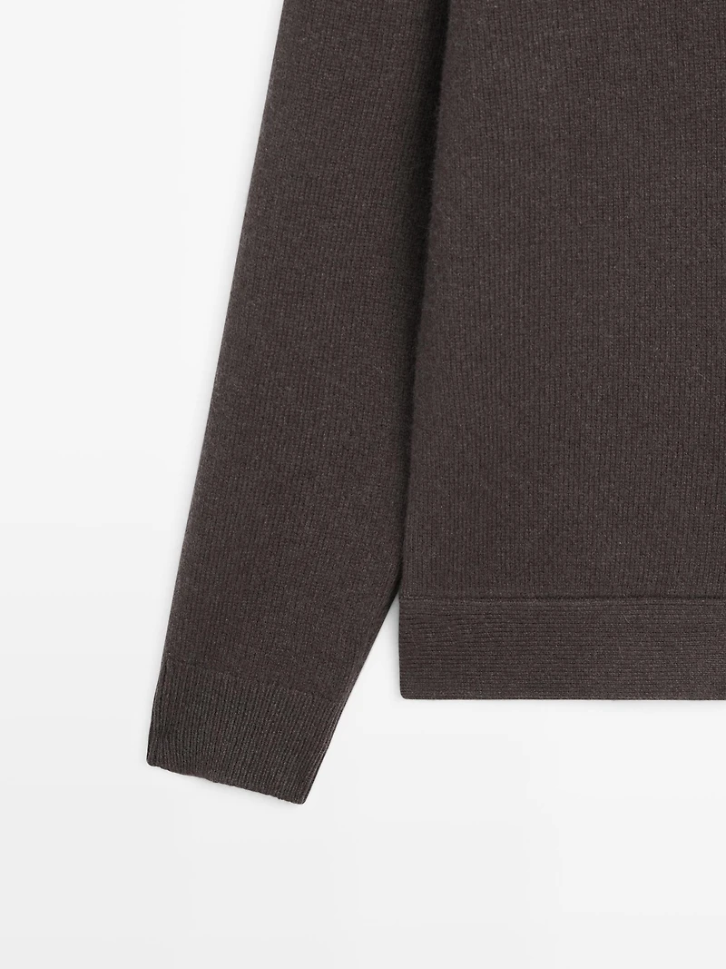 Cardigan en laine à col polo