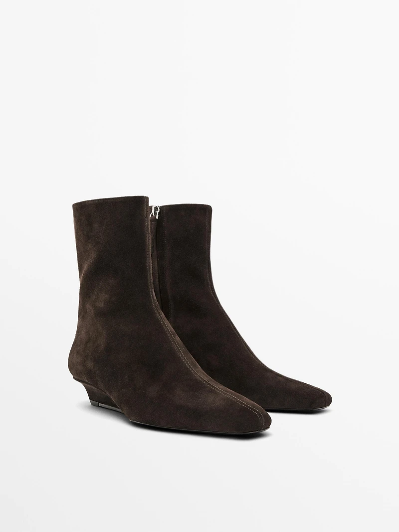 Wedge heeled ankle boots