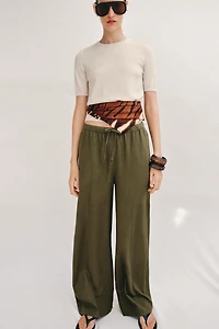 LINEN STRAIGHT LEG PANTS