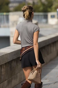 RIB MOCK NECK TOP
