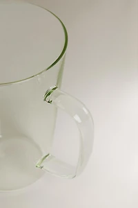 BOROSILICATE MUG WITH THE LETTER V