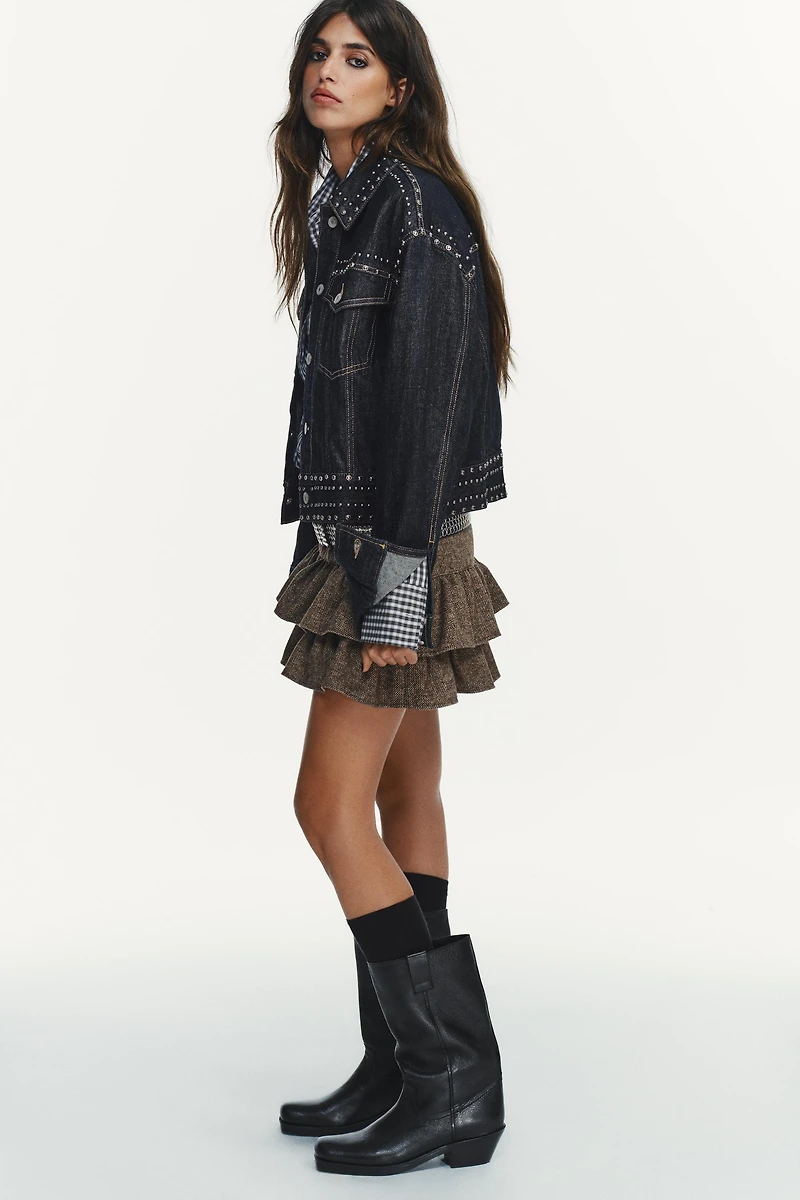 VESTE EFFET JEAN À CLOUS