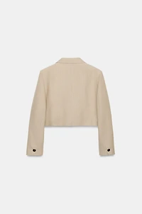ZW COLLECTION STRIPED CROPPED BLAZER
