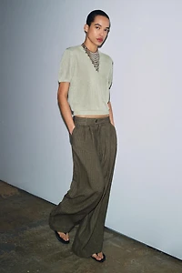 SHORT SLEEVE KNIT TOP