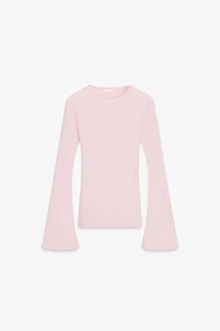 RIB TOP WITH FLARED SLEEVES